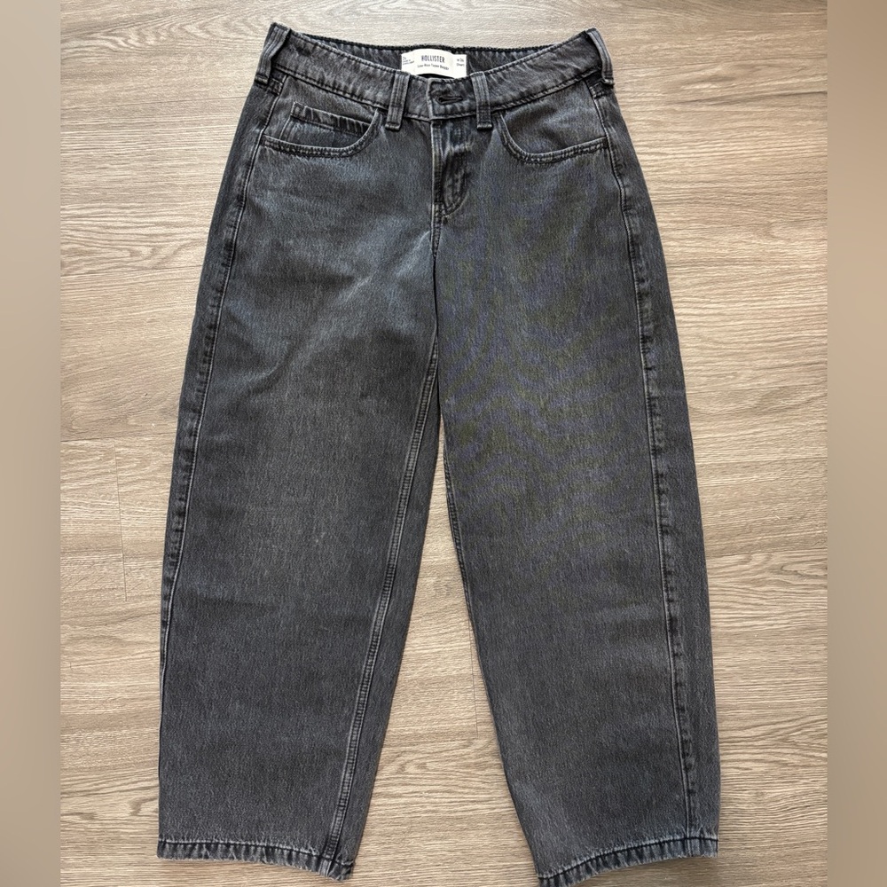 Hollister Women's Gray Black Straight Leg Jeans